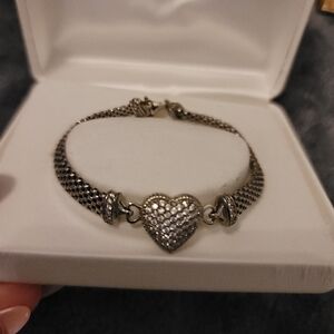 Elegant Silver Heart Bracelet